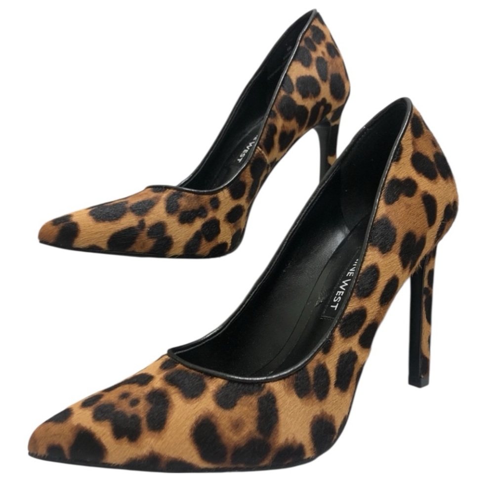 Nine West Leopard Print Pointed-Toe Pumps - Brown & Black